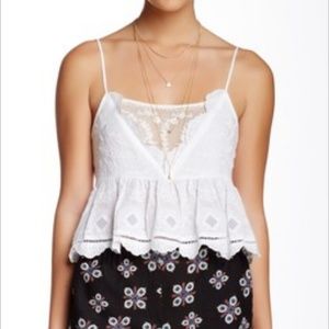 Sugarlips White Lace Crop Top Tank/Cami
